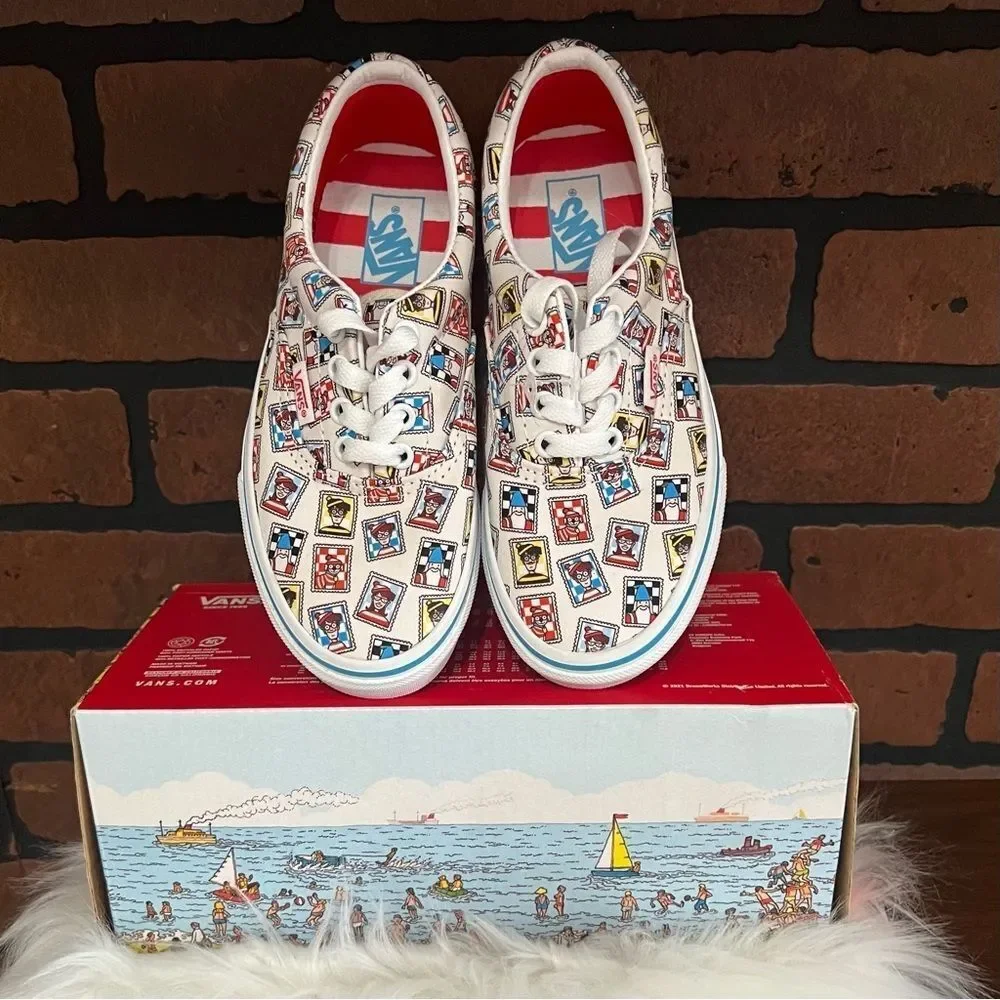 Vans Wheres Waldo? Limited Edition Canvas Sneakers Kids Sz 1 Athletic‎ Shoes Y2K